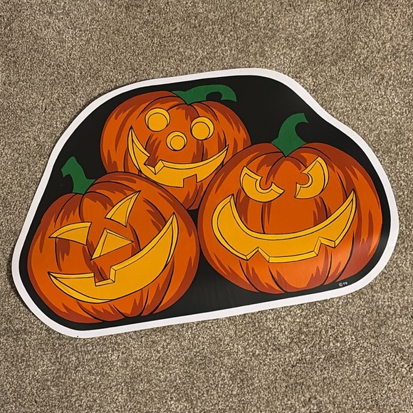 Halloween Vinyl Placemat Kmart Vintage PumpkinTime Set (3) Pumpkins, Ghost Witch - Picture 5 of 16